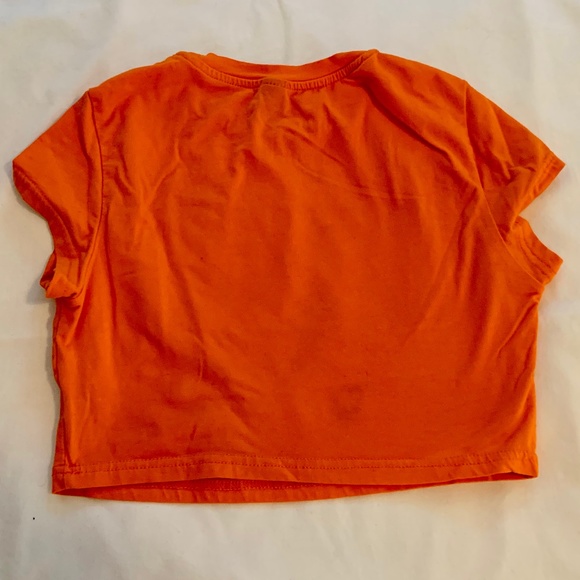 Shein Orange Tropical Crop Top - Picture 4 of 6